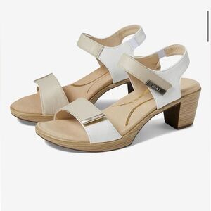 NAOT Intact Women’s Sandals in Light Beige, White and Gold Accents-Size 41